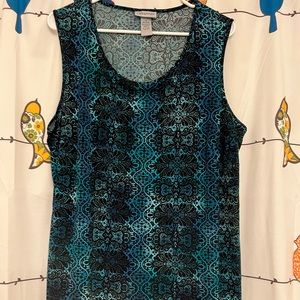 Blues and black Tank top - Catherines / 1X
